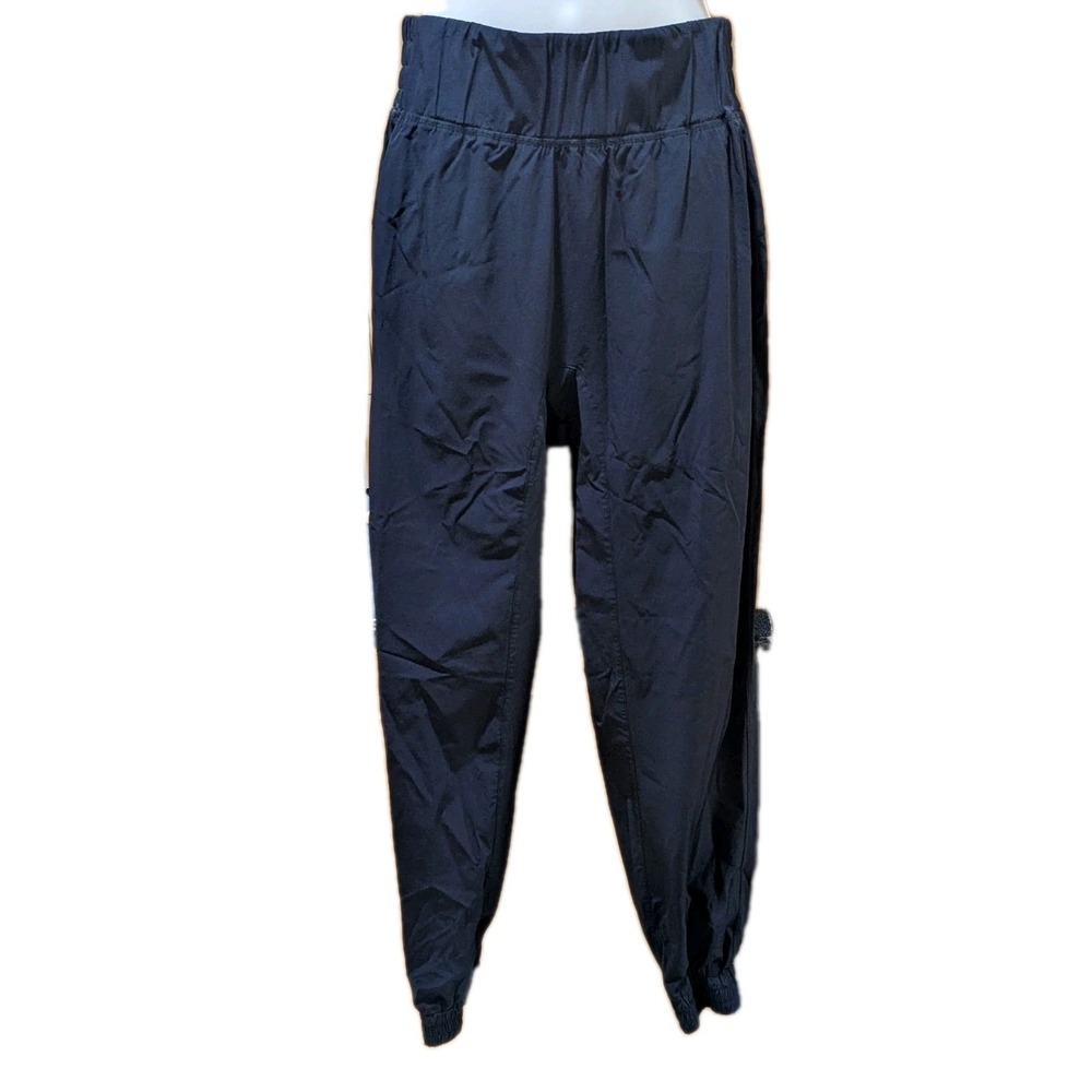 Halara Women's Navy Blue Nylon Elastic Waist Cuff Joggers Size Medium